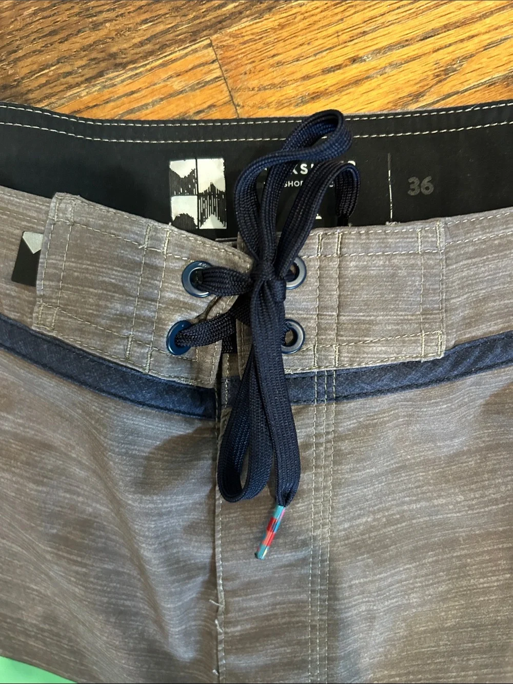 Quiksilver Men’s Navy Mint Gray Colorblock Board Shorts